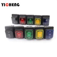 on off KCD4 waterproof and oil proof switch four feet 2 file red green with lights six foot rocker power switch LED 12V 220V