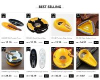 COHIBA  Classic Round Cigar Ashtray Holder Cohiba High-End China Ceramic 4 Slots Ceramic Ashtray Cigar Smoking Sets Accessories!TH