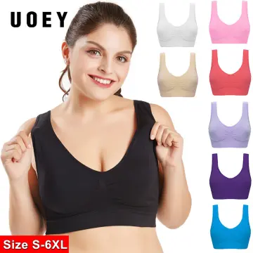 UOEY Sport Bra Women Plus Size Seamless Bras With Pads Breathable Underwear  Everyday Sports Sleep Yoga Lingerie Push Up Bralette Vest Wireless  Brassiere