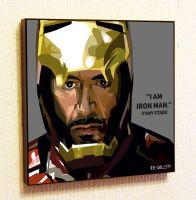 Tony Starksuperhero ซูเปอร์ฮีโร่สติกเกอร์ติดผนังคำพูดสร้างแรงบันดาลใจของขวัญศิลปะป๊อปแนวตั้งกรอบภาพวาดที่มีชื่อเสียงโปสเตอร์ภาพเขียนอะคริลิก (10X10 (25.4ซม.)