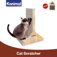 Kanimal Cat Toy ของเล่นแมว ที่ลับเล็บแมวหรู รุ่น T-Stand ใช้ได้ 2 ด้าน ขอบไม้หนา Size L 40x25x60 ซม. แถมฟรี! Catnip กัญชาแมว