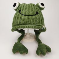 【YD】 Parent-child Frog Hat and Warm Knitted Wool Bonnets for Men Cartoon Caps