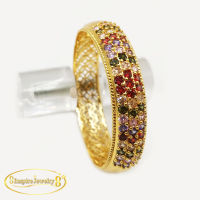 Inspire Jewelry ,กำไลนพเก้า ลายโบราณ ตัวเรือนหุ้มทองแท้ 24K สวยหรู แบบ Lock กำไลขนาด 58 CM