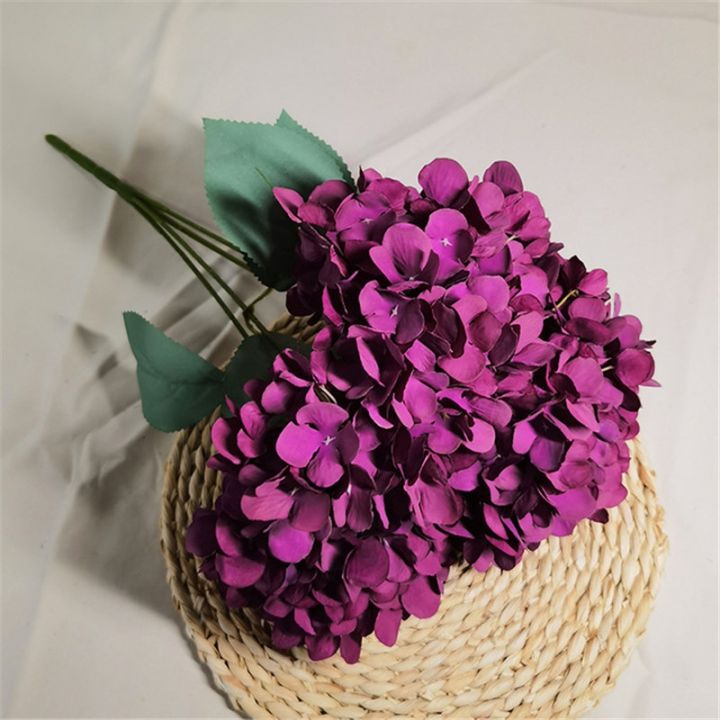 ช่อดอกไม้ไฮเดรนเยียฝรั่งเศสสำหรับผู้หญิง-ช่อดอกไม้ปลอมผ้าไหมเทียมจัดซุ้มสำหรับงานแต่งงาน5หัวอุปกรณ์ตกแต่งบ้าน