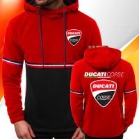 利Autumn Fashion  Striped Outerwear Hoodie Men Ducati Corse Moto Gp Racing Jacket Street Style Slim Fit