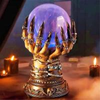 [Zeberdany] Halloween Crystal Ball Witch Celestial Crystal Ball ลูกบอลคริสตัลกระพริบสำหรับตกแต่งฮาโลวีน