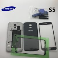 เคสฝาหลังกระจกหน้าจอกรอบไวโอลินสำหรับ G900 Samsung Galaxy S5 G900f ชิ้นส่วน I9600