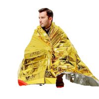 Hypothermia Rescue First Aid Kit Camp Keep Foil Mylar Lifesave Warm Heat Bushcraft Outdoor Thermal Dry Emergent Blanket เอาตัวรอด-Rendd