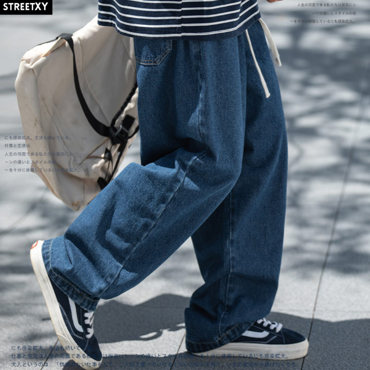 streetxy-baggy-jeans-ยีนส์เอวยืดทรงหลวมๆ-สุดคูล