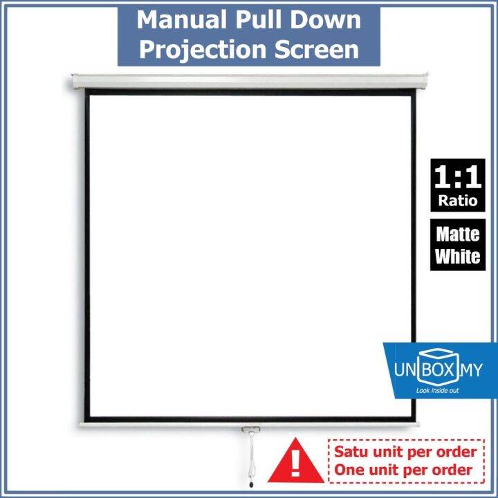 Manual Projector Screen 5ft 6ft Wall Ceiling Screen Matte White 5 6 7 8