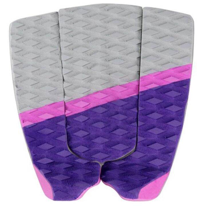 Surfboard Traction Pad 3 Piece Surf Board & Skimboard Stomp Foot Pad Maximum Kick Tail Deck