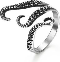 แหวนเปิดหญิงแหวนปลาหมึก Anillos Hombres Apera North Men Mar Para Monster And Del Anillo Sucker