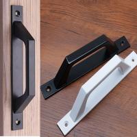 Black Square Sliding Door Sliding Door Handle Living Room Large Storage Cabinet Door Handle