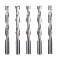 5pcs โซลิดคาร์ไบด์ Double Two Flute Spiral Cutter CNC Router Bits 6x42mm