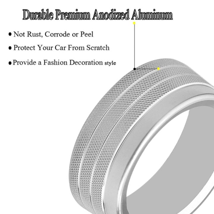 ฝาครอบแหวนลูกบิดวิทยุสำหรับคอนโซลกลางรถยนต์-3ชิ้นสำหรับผู้ท้าชิง-15-21