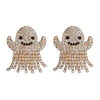 ผีจี้ต่างหูแฮนด์เมดสำหรับ Rhinestone มุกผีสตั๊ดต่างหูฮาโลวีนปาร์ตี้เครื่องประดับสำหรับผู้หญิงสาววัยรุ่นสาว