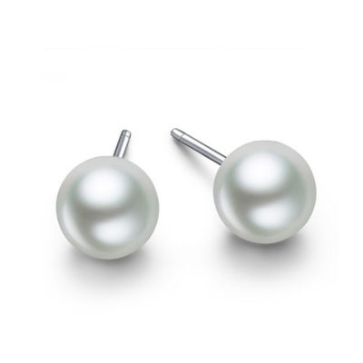 Korean Gold-plated Love Pearl Earrings Simple Glossy Earring Fashion Romantic Jewelry