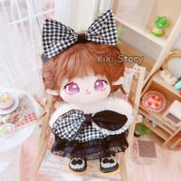 Genuine 20CM Cotton Doll Clothes Replaceable Black Plaid Dress Plush Toy Accessories K-Pop Idol Aespa KARINA Lisa Jisoo Kep1er Sheng Xiao Ting Fans Gift