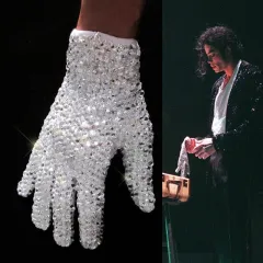 MJ Michael Jackson collection Black White BAD Punk Cotton Adjustable  ArmBrace Glove Performance Show Party