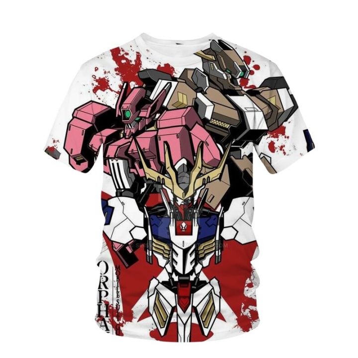 2023-ฤดูร้อนชายเสื้อยืด-mech-warrior-gundam-รูปแบบเสื้อยืดการ์ตูนเสื้อยืดชายและหญิงแฟชั่นเสื้อยืดหลวม