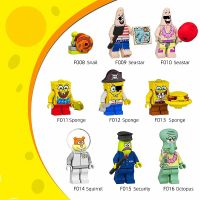 Lego Minifigures Spongebob Sponge Baby Pie Big Star Snail Building Blocks Toys for Kids
