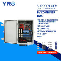 กล่องรวมกันพลังงานแสงอาทิตย์4สาย1000V PV ใหม่ล่าสุด DC 4 In 1แผงโซลาร์เซลล์ตัวป้องกันฟ้าผ่ากันน้ำมีประกันการกระจายพลาสติก