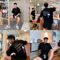 COFFEE ️เสื้อยืดลําลองสําหรับผู้ชายแขนสั้นคลาสสิคพิมพ์ลาย เสื้อยืดแขนสั้นสำหรับผู้ชายและผู้หญิง