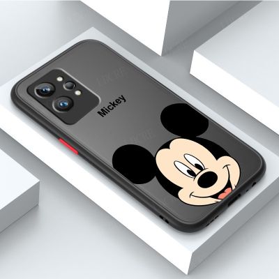 Realme C35 C31 C30 C21 C21Y C25Y C25S C12 C15 C11 2021 Mickey Mouse Contrast ปุ่ม Matte พลาสติกปลอกผิวโทรศัพท์กรณีฝาครอบกันชนนุ่ม