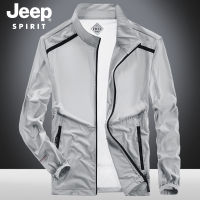 JEEP SPIRIT เสื้อแจ็กเก็ตกีฬากลางแจ้งผ้าไอซ์ซิลค์เสื้อคลุมบางๆพิเศษสำหรับผู้ชายเสื้อผ้าป้องกันแสงแดดน้ำหนักเบาเป็นพิเศษฤดูร้อนเสื้อคลุมระบายอากาศได้ดี