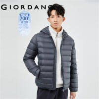 GIORDANO Men Down Jackets Lightweight Hooded 90% Duck Down Jackets Easy Care Windproof Fashion Casual Down Jackets 13073872