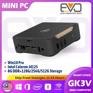 Windows 11 Pro Mini PC Intel J4125 Quad Core 2.7GHz 8GB RAM DDR4 128GB SSD  GK3V