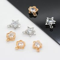 【YD】 10pcs Fashion Jewelry Floating Star Navette Gold/Silver Color Stone charm Accessory