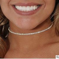 Crystal Choker Necklace New Fashion Delicated Collar Chokers Gift for Friend Golden Silver Color Neck Jewelry Wholesale Fashion Chain Necklaces