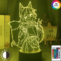 ♗ 3d Lamp The Helpful Fox Senko San Figure Nightlight Color Changing Usb Battery Night Light for Girls Bedroom Decor Light Holo