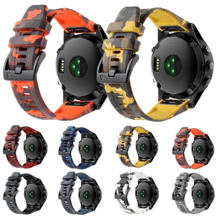 สำหรับ-garmin-fenix-5-22มม-ซิลิโคนลายพรางสายนาฬิกาข้อมือ-ลายพรางสีแดง-ขายเอง