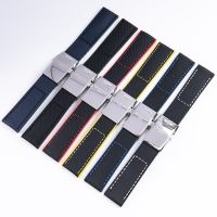 Suitable For breitlingBreitling Avengers Ocean Blackbird 22mm24mm Nylon Canvas Silicone Watch Strap