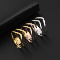 Rose Gold Ring Silver Stainless Steel Ring U-shaped Ring Gold Stainless Steel Ring Fan Letter Symbol Ring