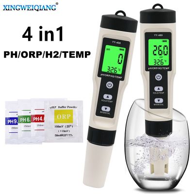 4 in 1  Hydrogen Ion Concentration Water Quality Test Pen YY-400 PH/ORP/H2/TEM Digital Drinking Water Meter Electrical Trade Tools Testers