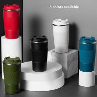 【CW】Thermos Stainless Steel Mug 304 Travel Vacuum Thermal Car Double Water Bottle Flask Coffee Non-slip 380ml/510ml Cup Leak-proof