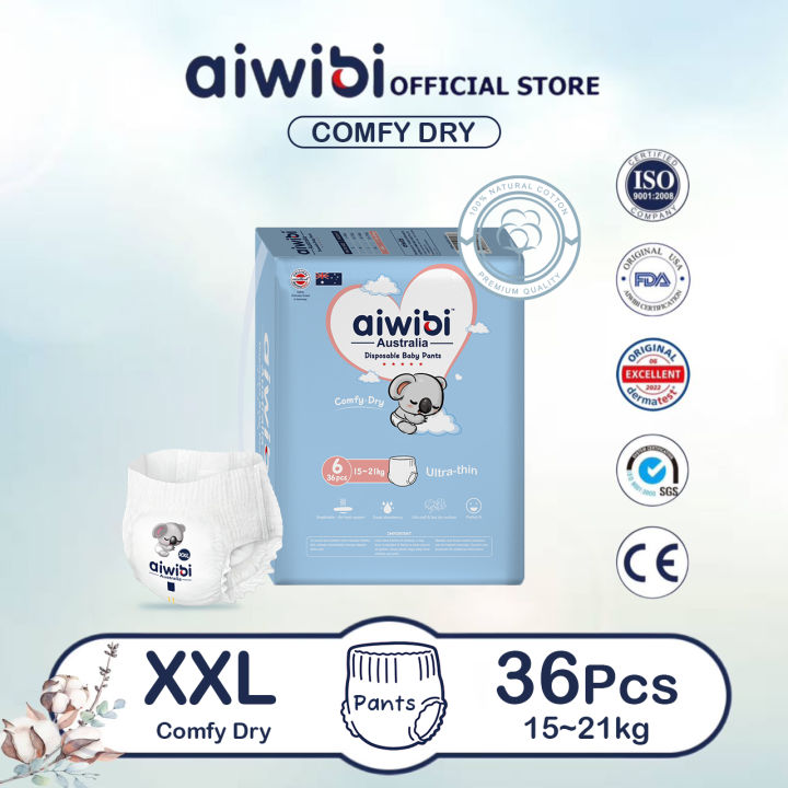 Aiwibi Comfy Dry Baby Diaper Pants XXL 36 Pcs - Always Dry And ...