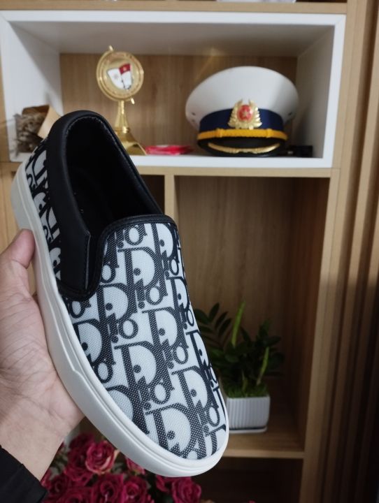 Giày Dior B23 SlipOn Sseaker Oblique Canvas Black and White Like Authentic