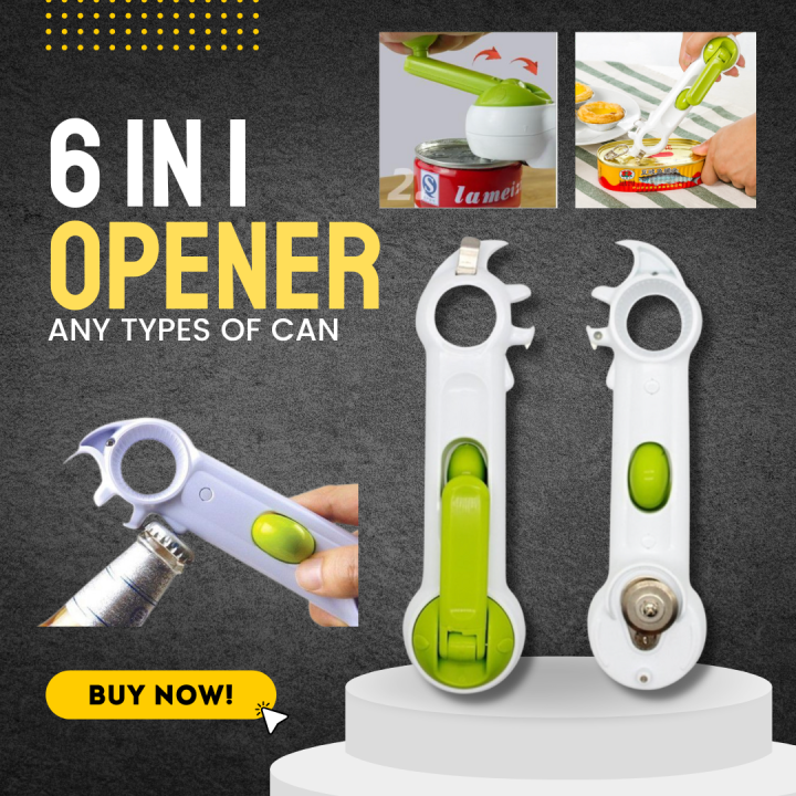 Multifunctional 4 IN 1 Can Opener Simple Plastic Can Opener Kitchen Gadgets Bottle  Opener