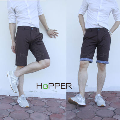 กางเกงขาสั้น Hopper shorts Cotton 100% สีน้ำตาลแดง