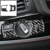 ✣⊕ For BMW X3 F25 2011-2017 X4 F26 2014-2017 Headlight Switch Dim Light Control Button Cover Trim Carbon Fiber Sticker Accessories