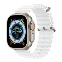 สายรัดลายมหาสมุทรสำหรับสายคาด Apple Watch 45มม. 44มม. 49มม. 40มม. 41มม. 42มม. 38มม. สายรัดข้อมือซิลิโคนสายรัด IWatch Ultra 8 4 3 6 5 7