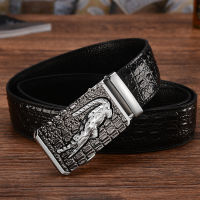 Designer Men High Quality Genuine Leather Belts Silver Gold Buckle Cowhide Ceinture Men Crocodile Belt Luxury Cinturones Hombre