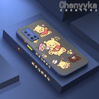 เคส Chenyyka สำหรับ VIVO V19 V19 Neo V19G มีน้ำค้างแข็งโปร่งใสช้อนส้อมมีดหมีพูห์ลายการ์ตูนวินนี่แบบแข็งด้านข้างเป็นขอบสี่เหลี่ยมเคสนิ่มป้องกันการกระแทกของกล้องปลอกซิลิโคน