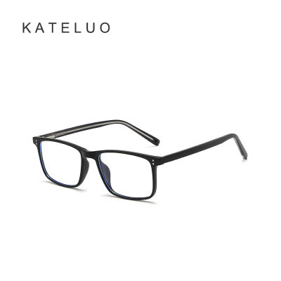 KATELUO แว่นตา U Nisex ป้องกันแสงสีฟ้าเลนส์ลำลองแฟชั่นวินเทจคอมพิวเตอร์แว่นตา O Ptical ชายกรอบแว่นตาสำหรับผู้ชายผู้หญิง211210