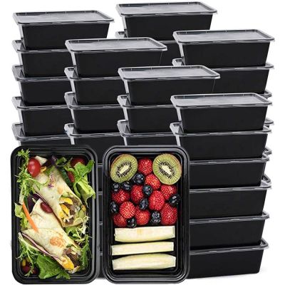 750ML Disposable Fruit Salad Lunch Box Plastic Food Container With Lid Stackable Microwave Oven Meal Preparation Lunch Box