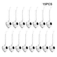 15Pcs Ball Strainer Interval สแตนเลสสตีลแบบพกพาตาข่าย Extended Chain Hook Party Favors ชา Infuser Multifunctional